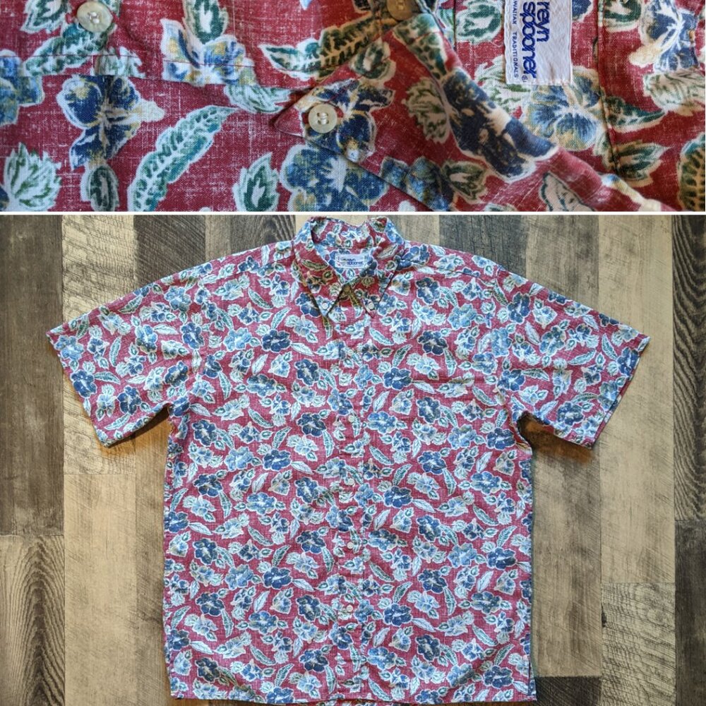 Reyn Spooner Button-Down Kloth Shirt Vintage Red Floral